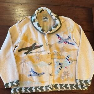 Vintage Storybrook Knits Hand stitched aviator cardigan